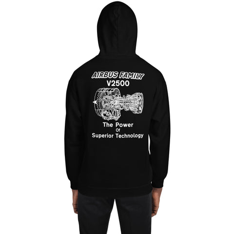 Fleet Service, Airbus Family V2500 The Power Of Superior Technology Men's Hoodie
