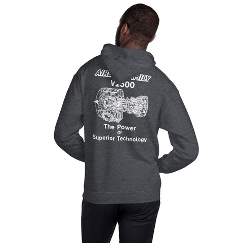 Fleet Service, Airbus Family V2500 The Power Of Superior Technology Men's Hoodie