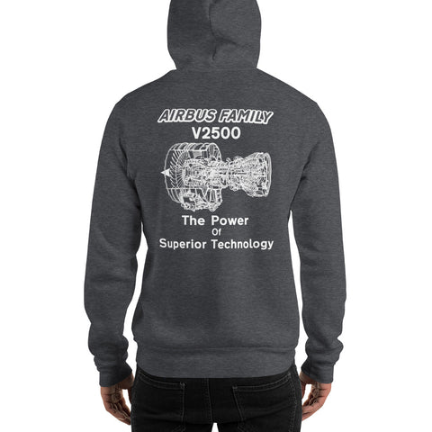 Tech-Ops Aircraft Maintenance, Airbus Family V2500 The Power Of Superior Technology Men's Hoodie