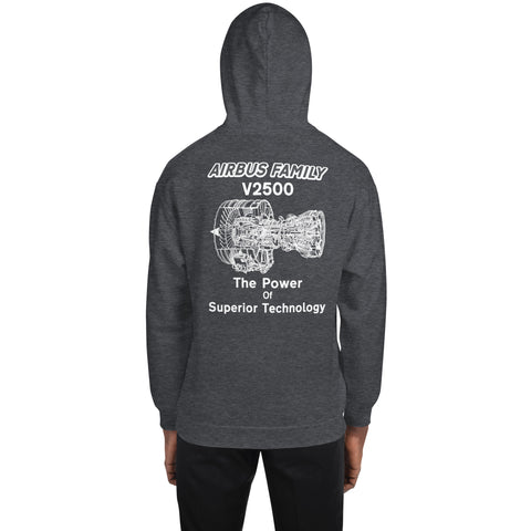 Fleet Service, Airbus Family V2500 The Power Of Superior Technology Men's Hoodie
