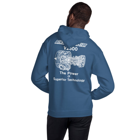 Fleet Service, Airbus Family V2500 The Power Of Superior Technology Men's Hoodie