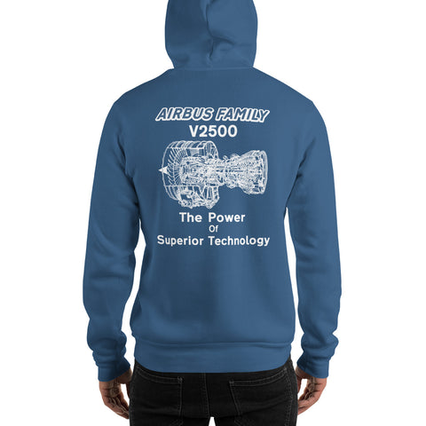 Tech-Ops Aircraft Maintenance, Airbus Family V2500 The Power Of Superior Technology Men's Hoodie