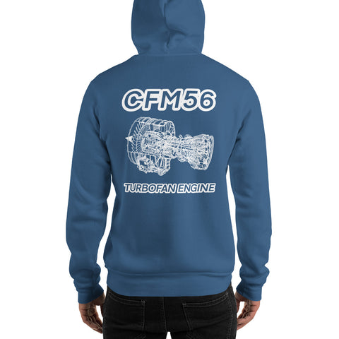 AMT Aircraft Maintenance, CFM56 Turbofan Engine Men's Hoodie