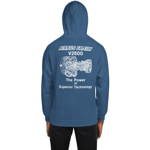 Fleet Service, Airbus Family V2500 The Power Of Superior Technology Men's Hoodie