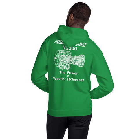 Fleet Service, Airbus Family V2500 The Power Of Superior Technology Men's Hoodie