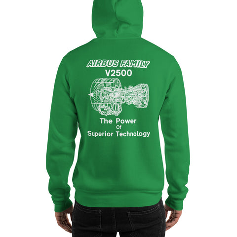 Tech-Ops Aircraft Maintenance, Airbus Family V2500 The Power Of Superior Technology Men's Hoodie