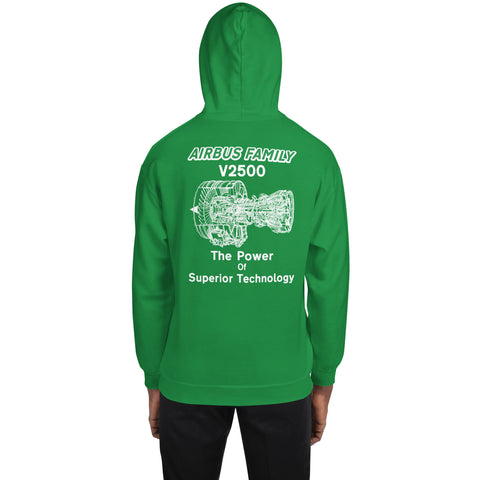 Fleet Service, Airbus Family V2500 The Power Of Superior Technology Men's Hoodie