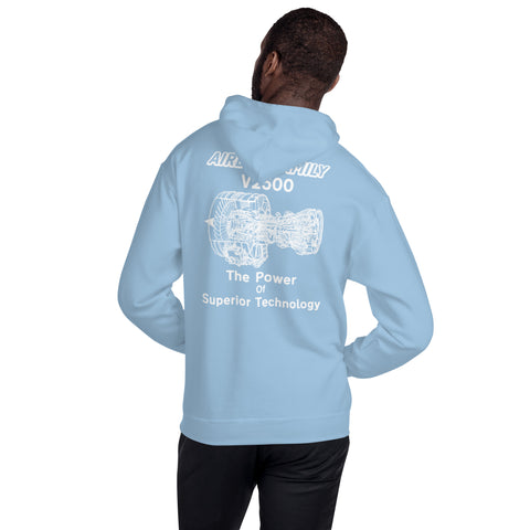 Fleet Service, Airbus Family V2500 The Power Of Superior Technology Men's Hoodie