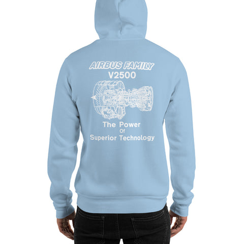 Tech-Ops Aircraft Maintenance, Airbus Family V2500 The Power Of Superior Technology Men's Hoodie