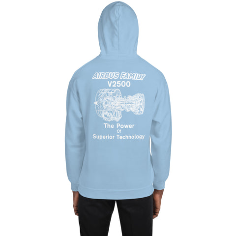 Fleet Service, Airbus Family V2500 The Power Of Superior Technology Men's Hoodie