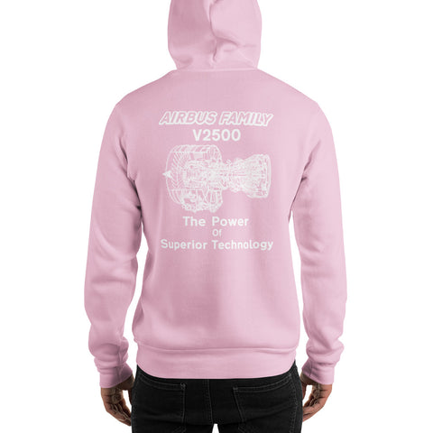 AMT Aircraft Maintenance, Airbus Family V2500 The Power Of Superior Technology Men's Hoodie