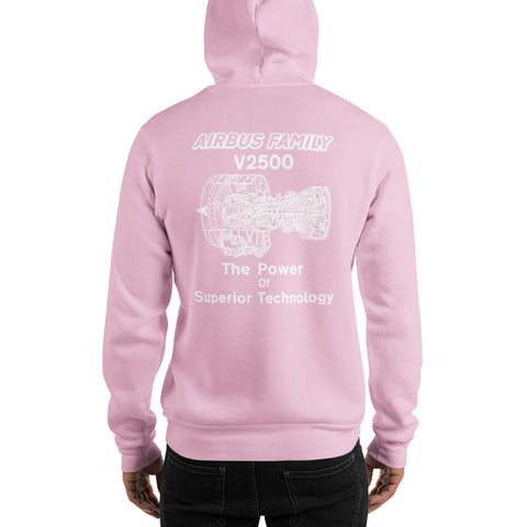 Tech-Ops Aircraft Maintenance, Airbus Family V2500 The Power Of Superior Technology Men's Hoodie