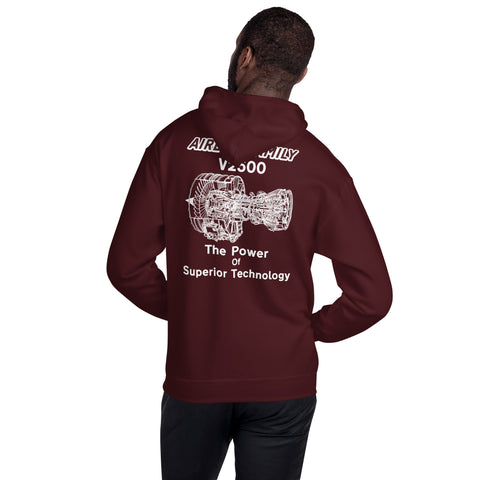 Fleet Service, Airbus Family V2500 The Power Of Superior Technology Men's Hoodie