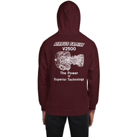 Fleet Service, Airbus Family V2500 The Power Of Superior Technology Men's Hoodie