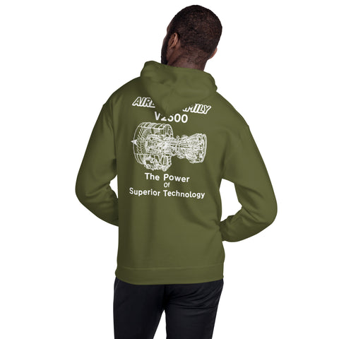 Fleet Service, Airbus Family V2500 The Power Of Superior Technology Men's Hoodie
