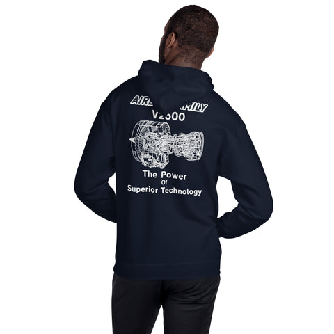 Fleet Service, Airbus Family V2500 The Power Of Superior Technology Men's Hoodie