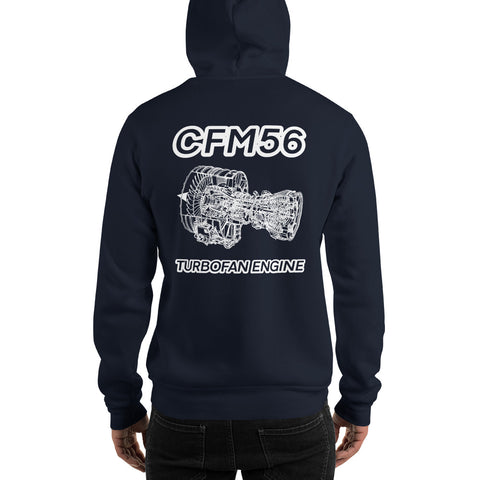 AMT Aircraft Maintenance, CFM56 Turbofan Engine Men's Hoodie