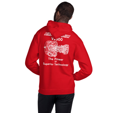 Fleet Service, Airbus Family V2500 The Power Of Superior Technology Men's Hoodie