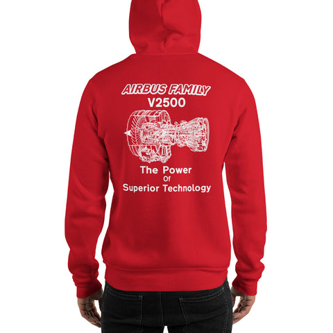 Tech-Ops Aircraft Maintenance, Airbus Family V2500 The Power Of Superior Technology Men's Hoodie