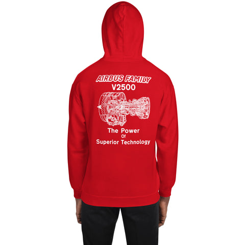 Fleet Service, Airbus Family V2500 The Power Of Superior Technology Men's Hoodie