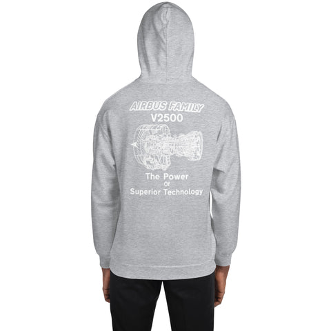 Fleet Service, Airbus Family V2500 The Power Of Superior Technology Men's Hoodie
