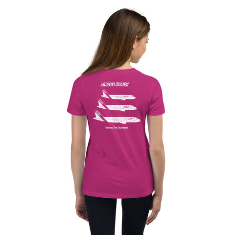 AMT Aircraft Maintenance, Airbus Family Setting The Standards Youth Short Sleeve T-Shirt