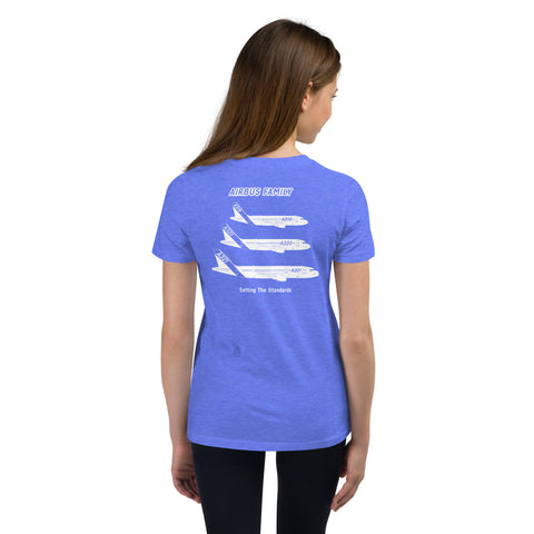 AMT Aircraft Maintenance, Airbus Family Setting The Standards Youth Short Sleeve T-Shirt
