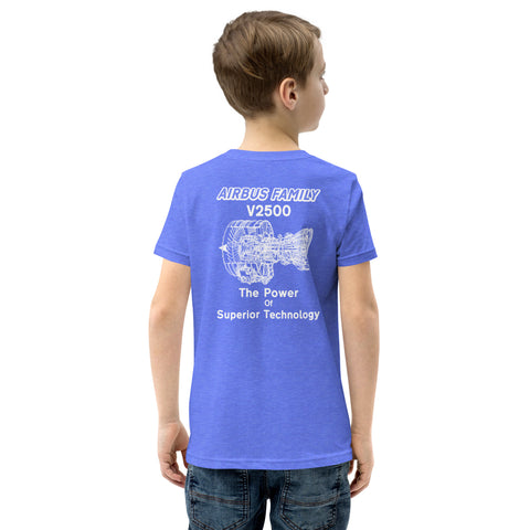 Flight Crew, Airbus Family V2500 The Power Of Superior Technology Youth Short Sleeve T-Shirt