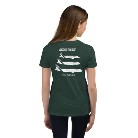 AMT Aircraft Maintenance, Airbus Family Setting The Standards Youth Short Sleeve T-Shirt