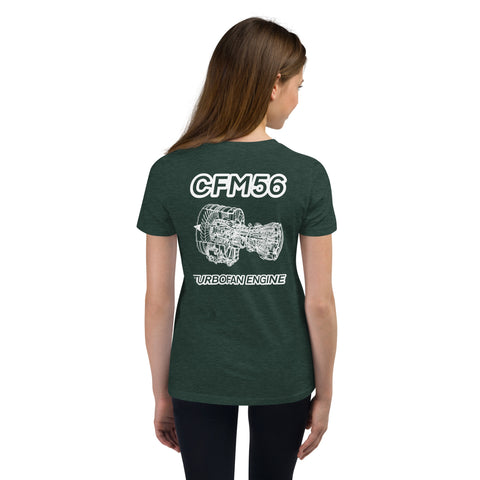 AMT Aircraft Maintenance, CFM56 Turbofan Engine Youth Short Sleeve T-Shirt