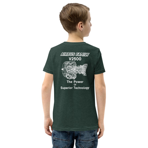 Flight Crew, Airbus Family V2500 The Power Of Superior Technology Youth Short Sleeve T-Shirt