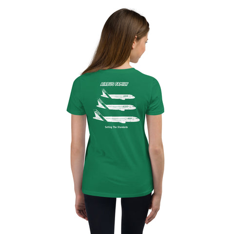 AMT Aircraft Maintenance, Airbus Family Setting The Standards Youth Short Sleeve T-Shirt