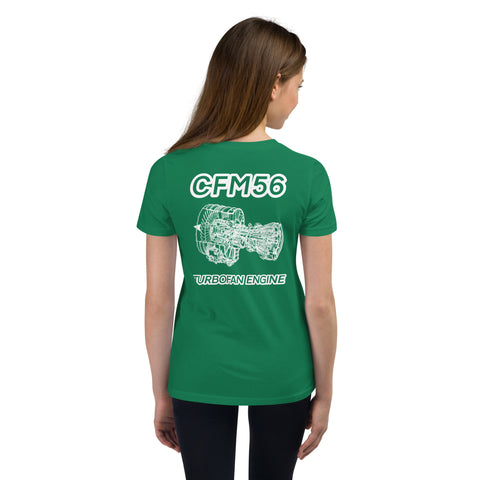 AMT Aircraft Maintenance, CFM56 Turbofan Engine Youth Short Sleeve T-Shirt
