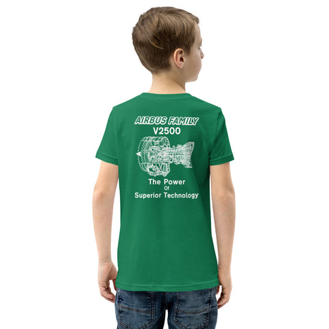 Flight Crew, Airbus Family V2500 The Power Of Superior Technology Youth Short Sleeve T-Shirt