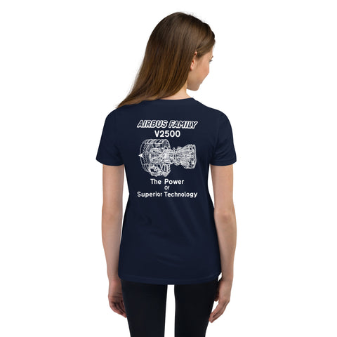 Flight Crew, Airbus Family V2500 The Power Of Superior Technology Youth Short Sleeve T-Shirt