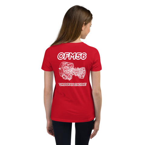 AMT Aircraft Maintenance, CFM56 Turbofan Engine Youth Short Sleeve T-Shirt