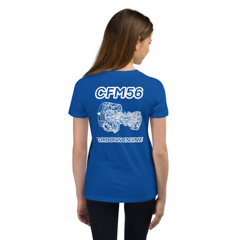 AMT Aircraft Maintenance, CFM56 Turbofan Engine Youth Short Sleeve T-Shirt
