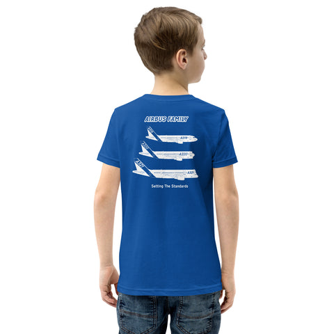 AMT Aircraft Maintenance, Airbus Family Setting The Standards Youth Short Sleeve T-Shirt