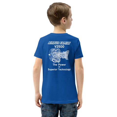 Flight Crew, Airbus Family V2500 The Power Of Superior Technology Youth Short Sleeve T-Shirt